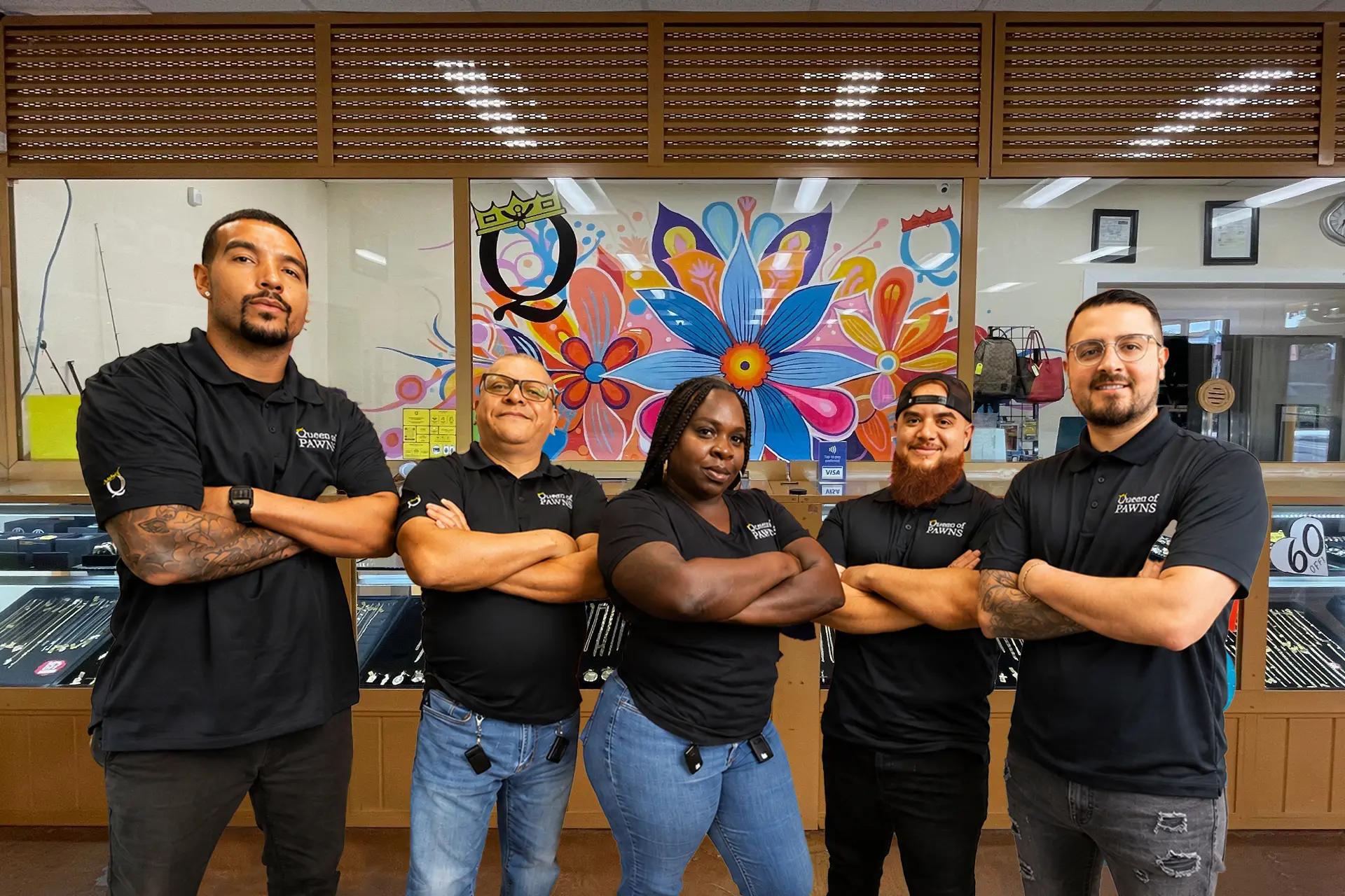 Queen of Pawns team and stores