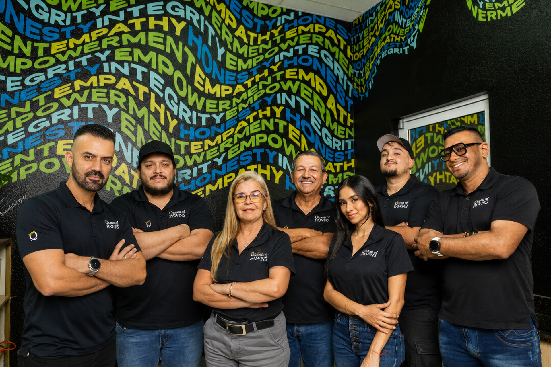 Queen of Pawns team and stores